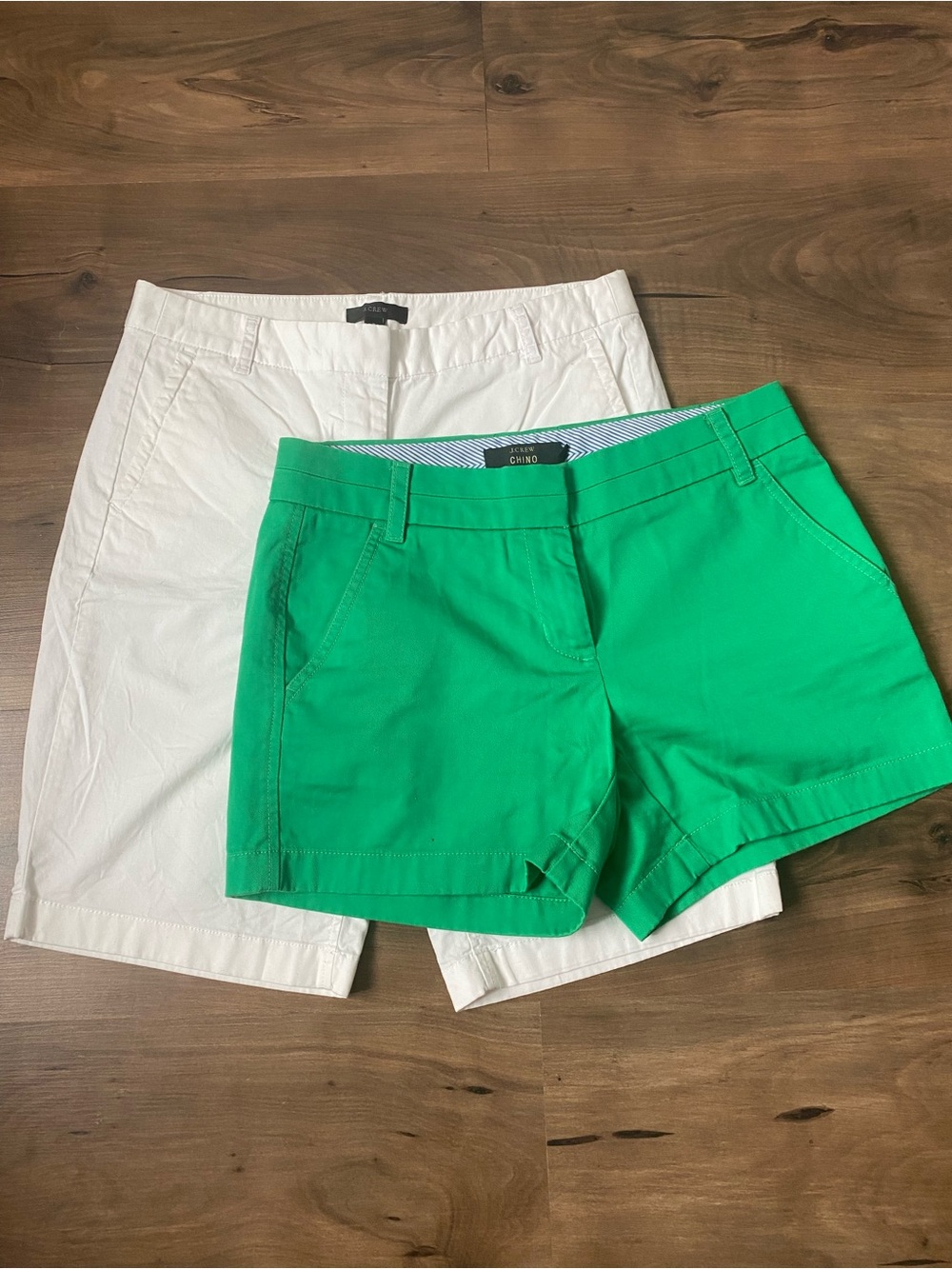 J Crew Bundle - Green Chino Shorts - White Classic Women's Summer Shorts